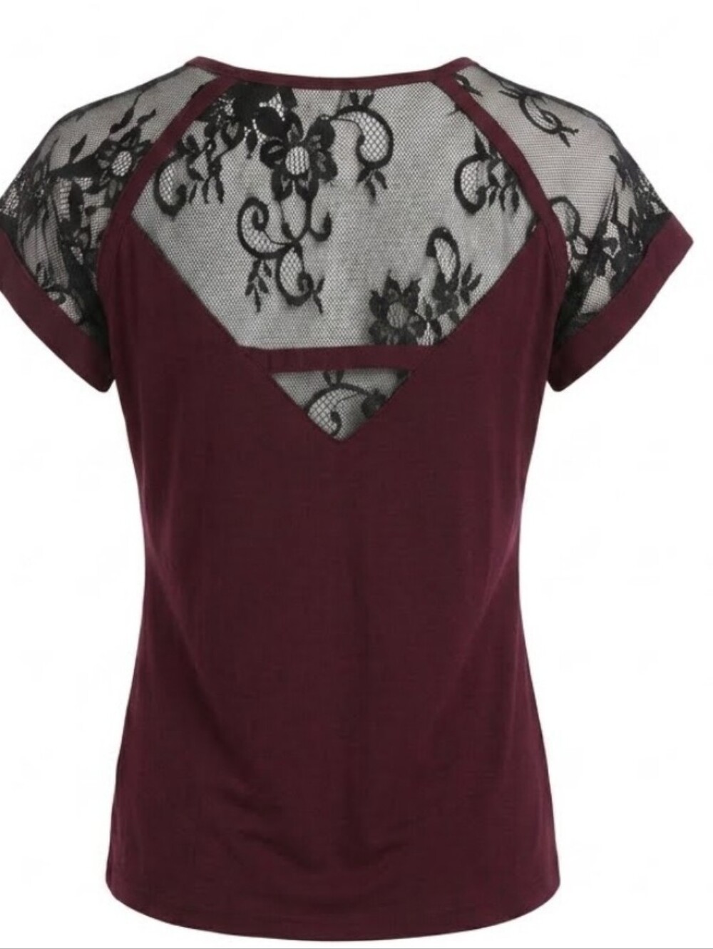 New W Tags Express 100% Silk W Lace Inlay Short Sleeve Blouse Top Wmn's Sz M